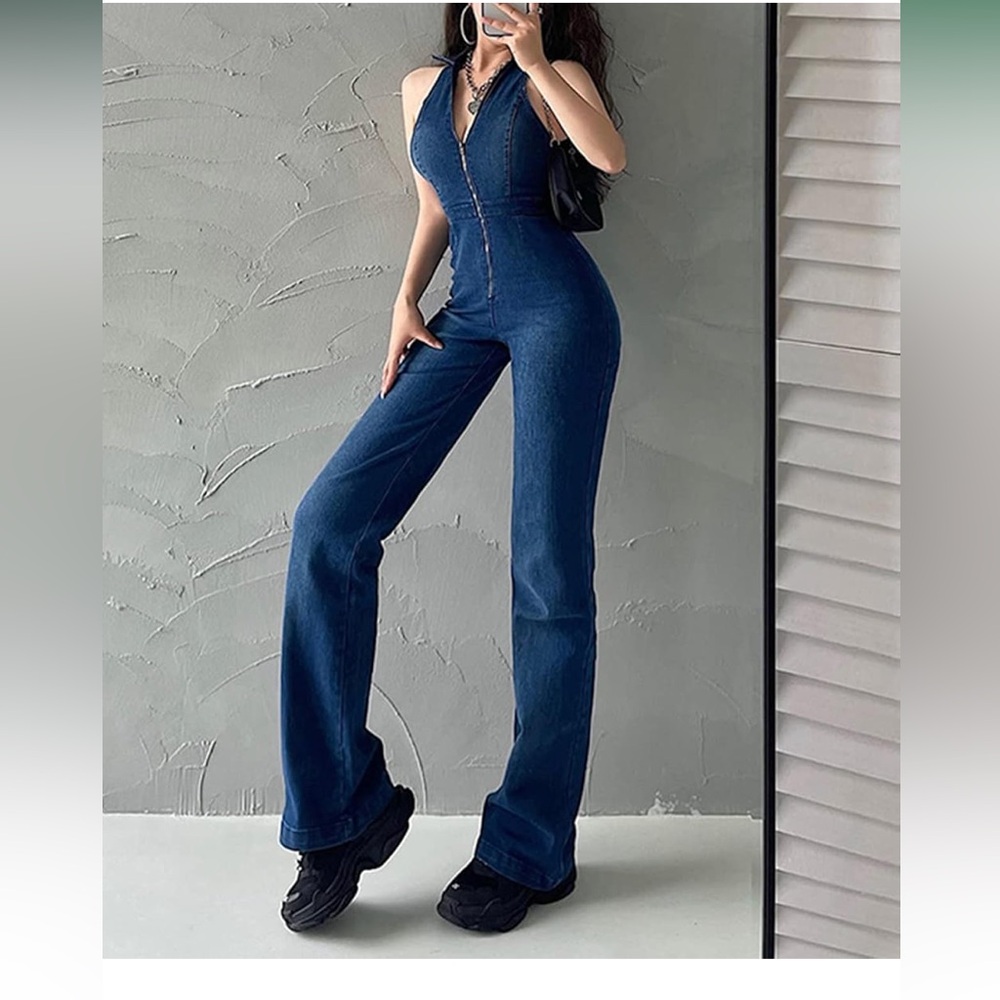 Denim Jumpsuit - worn once straight leg